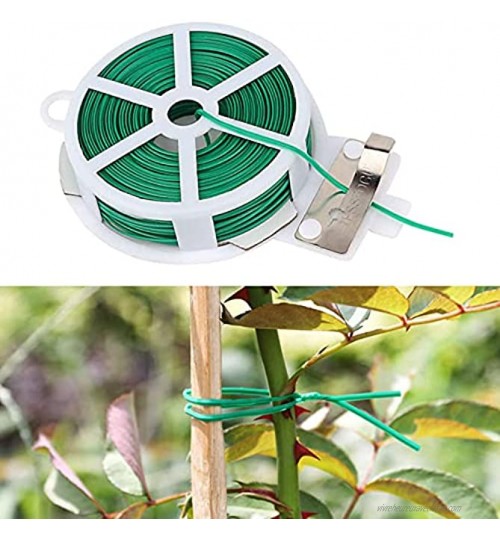 Risegun 20 30 50 m Serre-câble de Jardin Attaches torsadées pour Plantes avec Coupe-câble de Fil de Fleur de Plante de Jardinage pour la Croissance et Le Soin des Plantes30 mètres