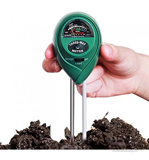 pH-mètre de sol testeur 3 en 1 de l'humidité du sol avec mesure de la lumière du pH et de l’acidité Kit de test de pH du sol et l'acidité pour jardinage agriculture