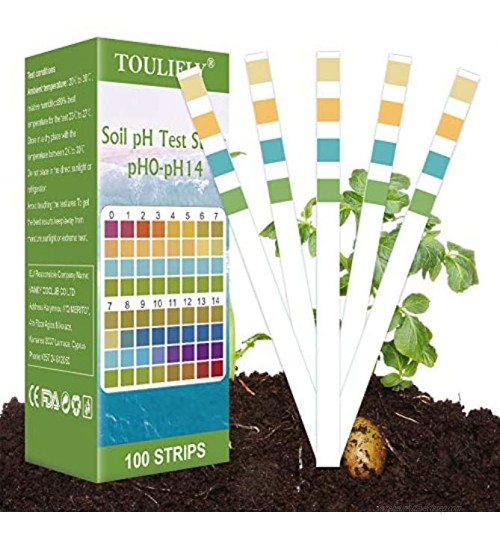 Testeur de Sol,Soil Test Kit,pH Soil Test Kit,Kit de Tests pH pour Analyse des Sols 0-14 pour des Fleurs Une Pelouse des Plantes des Légumes100 Bandes