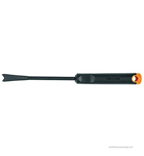 Fiskars Couteau désherbeur Longueur : 31 cm Tête en acier inoxydable Manche en plastique Noir Orange Ergo 1027031