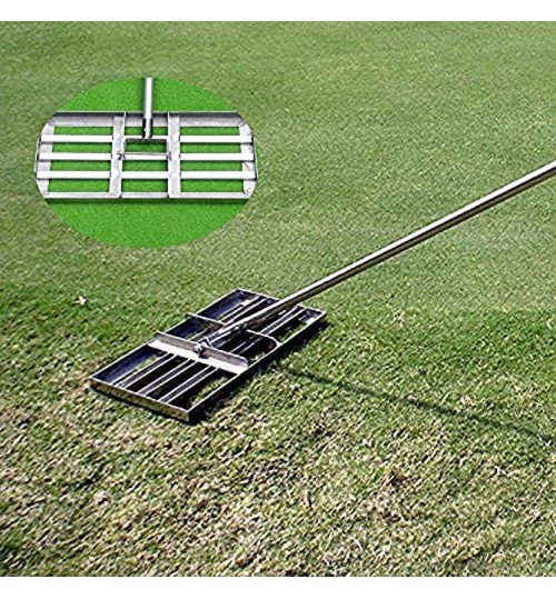 YONIISEA Golf Garden Grass Levelawn Level Lawn Rakes Leveling Rake Stainless Steel 47Inch Pole Level Move Drag Mop for Garden Yard Golf Finishing Green Lawn Leveler Trimmer Stainless Steel