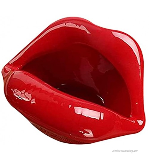 LIXSLT Cendrier en céramique Motif lèvres rouges sexy Cadeau d'anniversaire créatif pour homme Pour la maison le bureau le salon la chambre à coucher la voiture Couleur : A