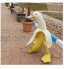 LIXSLT Figurine de canard banane pour décoration extérieure créative mignonne drôle et pelée cadeau d'anniversaire – 20 × 15 cm