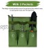Porte-outils de jardin en bandoulière avec bandoulière Sac à outils de jardinage avec poches en toile 3 poches Vert