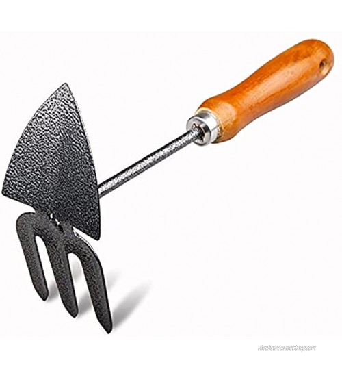 Kit d'outils de jardinage en métal avec truelle de transplantation et cultivateur râteau à main poignée antidérapante râteau A