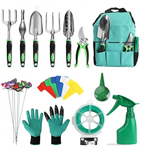 Luckits Ensemble d'outils de jardinage 13 pièces en aluminium kit d'outils de jardinage avec des kits de jardinage et un sac de rangement kit de plantation à main pour femme homme jardinier