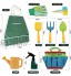 YushengTai Outils de jardinage pour enfants en plastique et acier inoxydable kit d'outils de jardin comprenant pelle arrosoir gants tablier râteau sac de jardin