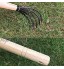 Cultivateur main sol Tiller Claw Outils de jardinage Rake 5 Prong carbone avec poignée Ash