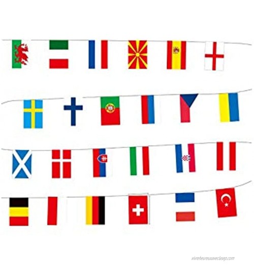 Stormflag 24 drapeaux de la Coupe de l'Europe en polyester décoration de bar longueur : 7 m.