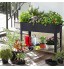 KHOMO GEAR Potager urbain Chariot surélevé et galvanisé pour culture en maison plantes arbres fruitiers légumes terrasse jardin intérieur et extérieur noir