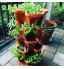Planteur de plante verticale multicouche multicouche Verticale plante quatre pétales avec plateau pour fraises de légumes à la fraise avec jardin et balcons orange
