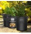 Lot de 5 sacs de culture pour plantes 19 litres Robustes 350 g En tissu non tissé épais Pour légumes fleurs Avec poignées Sacs de culture pour pommes de terre 18 litres