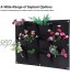 Sacs de plantation à suspendre 12 poches à suspendre au mur vertical sac de plantation pour fleurs légumes sacs de rangement 0,6 m × 0,8 m noir