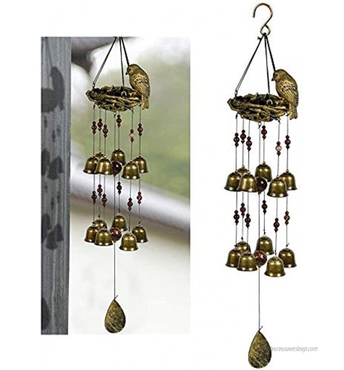 XZNGL Carillons éoliens pour oiseaux, carillons éoliens d'extérieur avec 4  grands tubes en aluminium et 2 cloches - Carillon éolien à suspendre pour  jardin, terrasse, jardin ou porche 