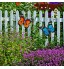2 Pièces Grandes Décorations de Jardin Papillon en Métal Extérieur Papillon en Métal d'art Mural Extérieur pour Murs Extérieurs Clôtures 27 x 22 cm Bleu et Jaune