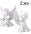 ange figurine ange decoration chérubin résine statue sculpture décoratif bébé ange figure jardin miniature blanc 2pcs