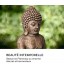 blumfeldt Gautama Statue Jardin Bouddha Extérieur-Intérieur Fibrociment Robuste Protection UV et Gel Résistante aux intempéries Antichoc Atmosphère spirituelle Stable Aspect Pierre