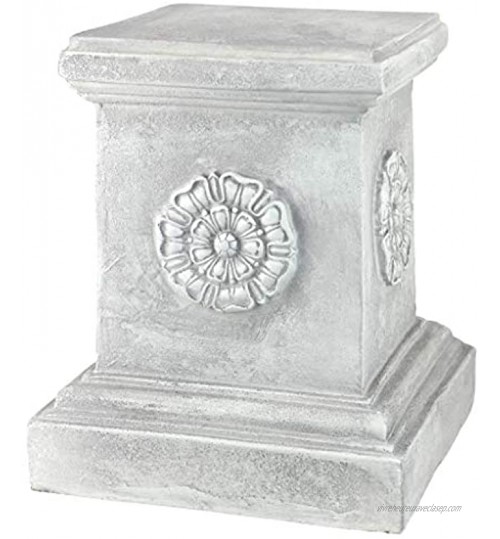 Design Toscano Rosette Anglaise Base de Socle Sculpturale pour Jardin Grand 33 cm polyrésine pierre antique