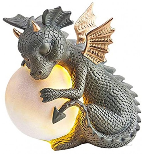 Fangteke Statue De Dragon Zen Yoga Dragon Ornement Animal De Résine Sculptures d'art De Dragon Bouddha Décoration De Jardin À La Maison pour Porche De Jardin Extérieure