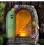 Fenteer Miniature Fairy Garden Solar Lights Fairies Door Tree Statues Sculptures de Cour et de Jardin Fairy Garden Mystical GNOME Accessoires