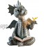 Jolie sculpture de dragon de cour statue de jardin en résine avec lumières LED solaires Statue de dragon de jardin pour les amateurs de dragons Décoration de jardin
