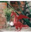 Statue Décoration Jardin Dragon Métal avec Perle Brillante Figurines De Dragon en Résine Imperméable Décor Dragon De Jardin Anti-poussière Sculpture D'ornement De Jardin Extérieur 21x19x23cm