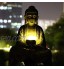 Statues De Jardin De Bouddha en Méditation avec Lumière LED À Énergie Solaire Sculptures De Bouddha Zen en Plein Air Cadeau Bouddhiste Chinois Feng Shui pour Décoration De Cour De Porche