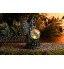 TERESA'S COLLECTIONS Elfes Agenouillés Figurines de Jardin Boules de Verre Solaire Éclairage 33cm Statue de Fées Ange en Polystone Bronze Jardin Chiffres Solaires Décoration de Jardin Fée Figurine