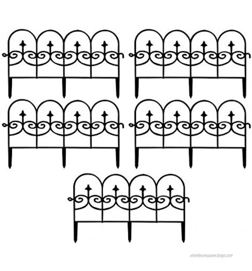 5pcs jardin clôture-clôture décoratif de jardin en métal barrière de bordure de jardin paysagiste