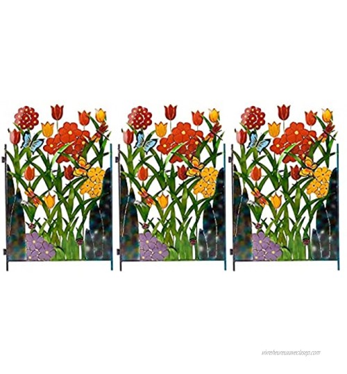 Clôture de jardin décorative antirouille fer paysage panneaux métalliques bordure clôture animal barrière papillon libellule coloré pour jardin en plein air parterre de fleurs clôture de légumes