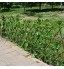 Clôture rétractable avec vigne verte artificielle clôture en bois de jardin décoratif avec plante de haie topiaire pour décoration de jardin intérieur et extérieur balcon verdure murs accessoires
