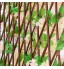 FECHO Clôture Extensible Haie en Bois avec Feuilles de Fleurs artificielles Criblage de décoration de Jardin Écran de confidentialité en Treillis Extensible Panneaux de Haies artificielles