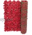 Fleur artificielle Clôture Treillis clôture Panneaux de jardin Mur Confidentialité Clôture Adornment Yard mariage rouge 50x300CM clôtures décoratives