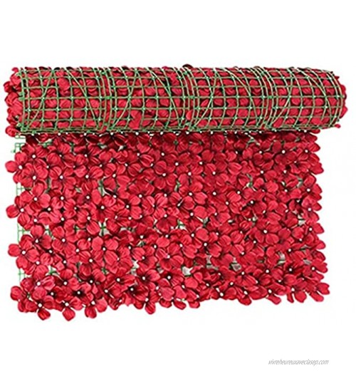 Fleur artificielle Clôture Treillis clôture Panneaux de jardin Mur Confidentialité Clôture Adornment Yard mariage rouge 50x300CM clôtures décoratives