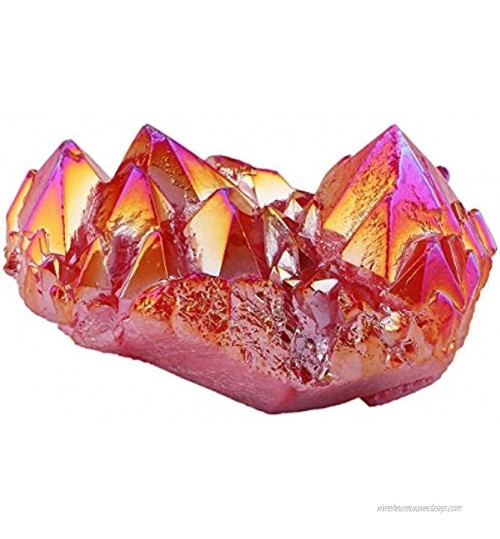 Mookaitedecor – Pierre décorative enduite de titane – Pierre précieuse naturelle – Cristal de roche Pierres décoratives rouge