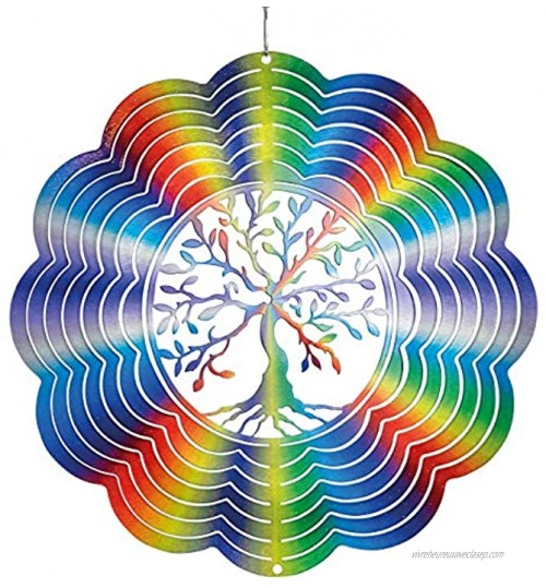 CIM MOBILE en acier Rainbow Tree of Life Ø25cm mobile à suspendre qui tourne facilement au vent couleurs brillantes – y compris système de suspension – très belle décoration des pièces