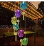 Lampes solaires carillon à vent pour extérieur changement de couleur LED mobile romantique veilleuse étanche cloche à vent pour jardin fête chambre à coucher décoration de fenêtre chouette