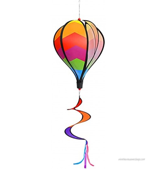 Mobile à vent coloré à suspendre en forme de montgolfière jouet tourbillonnant arc-en-ciel