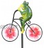 Mobile à vent en métal pour vélo grenouille en métal éolienne en métal éolienne à vélo décoration pour cour jardin pelouse
