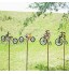 QKFON Mobile à vent vintage en forme de vélo sculptures d'animaux amusantes décoration en métal pour cour pelouse jardin clôture avec poteau debout