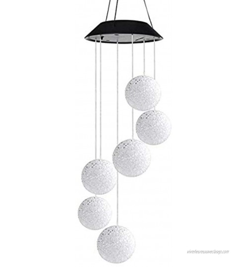 Shumo Solaire LED Vent Carillon LumièRes Boule de Cristal Couleur Changeante Spinner Lampe Jardin ExtéRieur Mobile Suspendu Patio