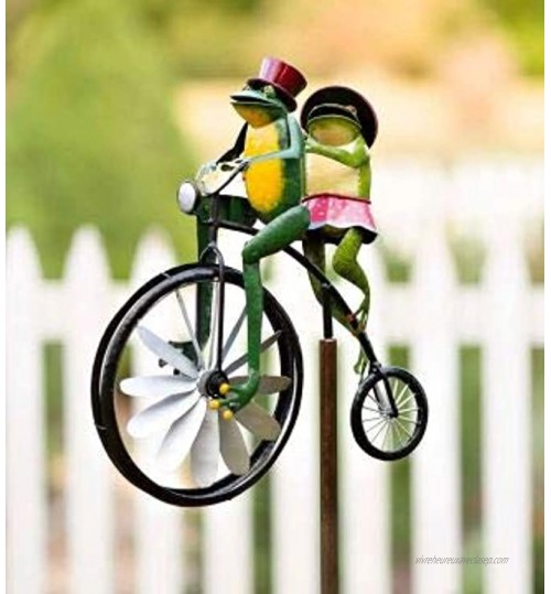 Tianbi Mobile à vent vintage en métal en forme de vélo animal mignon en métal forgé décoration de jardin cour pelouse moulin à vent