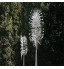 Xbtianxia Moulin à vent unique et magique en métal attrape-vent solaire sculptures en plein air grand moulin à vent pour cour pelouse patio jardin sculptures cinétiques argent