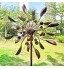 Yajun Moulin à Vent en Fer Windmill Solaire Art Artisanat Jardin Cour Paysage Décoration LED Rotations Automatiques Wind Spinner Bronze