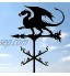 Alnicov Girouette vintage en métal avec motif animal Noir Indicateur de direction du vent Pour jardin toit padel Décoration Girouette dragon du feu