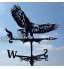 Alnicov Girouette vintage en métal Motif animal Noir Indicateur de direction du vent Pour jardin toit paddock Décoration d'aigle
