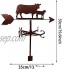 LTCTL Silhouette de Vache Girouette Indicateur de Direction du Vent Girouette Sculptures de Vache créatives Produits métalliques Outil de Mesure de girouette en Acier Inoxydable avec Support de