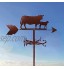 LTCTL Silhouette de Vache Girouette Indicateur de Direction du Vent Girouette Sculptures de Vache créatives Produits métalliques Outil de Mesure de girouette en Acier Inoxydable avec Support de