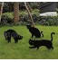 anzihuanxi Piquets en métal de Jardin de Chat Panneaux de Jardin de Silhouette de Chat Noir avec des piquets pour la Cour décor de Jardin décorations extérieures de Patio de pelouse d'animaux A