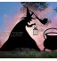 Décoration de jardin Halloween en forme de chat noir Piquets en métal Décoration de jardin Silhouette de sorcière pour extérieur pelouse jardin cour Décoration d'Halloween A